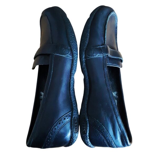 Keen Clifton Moc Toe Slip On Leather Loafers Black Preppy On The Go Comfort SZ 7 - Picture 5 of 7